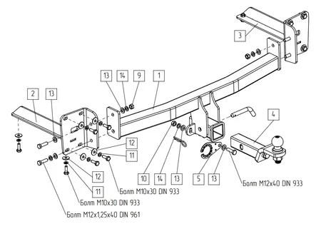 Фаркоп TowRus для Volkswagen Teramont 2022-  269092 в Саратов