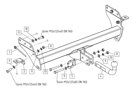 Фаркоп Baltex для Jeep Grand Cherokee 2010-2022 Арт. 049115 049115 в Саратов