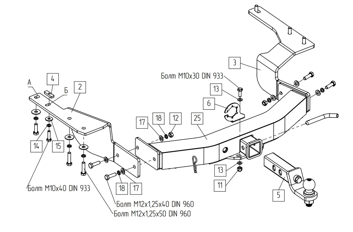 Фаркоп TowRus для Toyota Hidhlander 2020- 109180 в Саратов Фаркоп TowRus для Toyota Hidhlander 2020- 109180 в Саратов