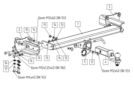Фаркоп TowRus для Land Range Range Rover 2022-  119275 в Саратов